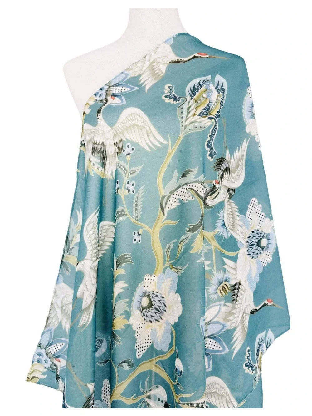 JC071150 Teal-Multi Crane Scarf